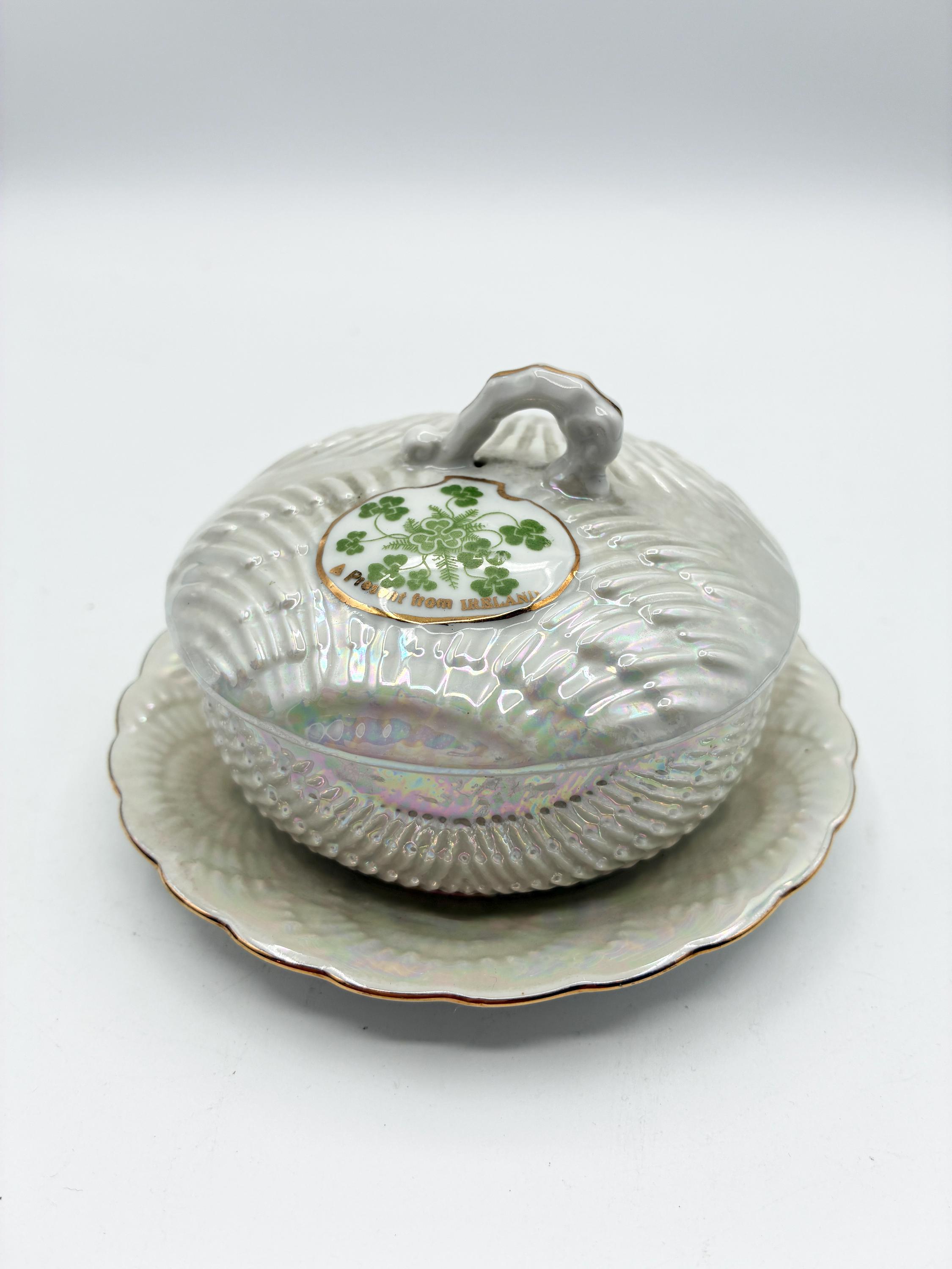 Irish Belleek Honey Pot - Etsy