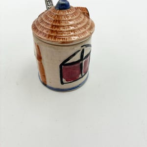 Vintage Occupied Japan Cottage Condiment Pot – Hand-Painted Ceramic Mustard Jar