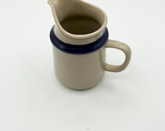 Vintage Stoneware Creamer, Japan Norway 9387, Blue Band Pitcher, Boho Farmhouse Milk Jug