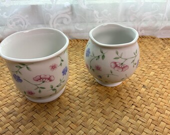 Vintage Johnson Bros Floral Votive Holders Set, English Porcelain Tea Light Candle Holders