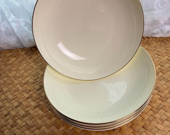 Pfaltzgraff American Bone China Bowls, Gold Trim Dessert Set, Creamy White Fine China
