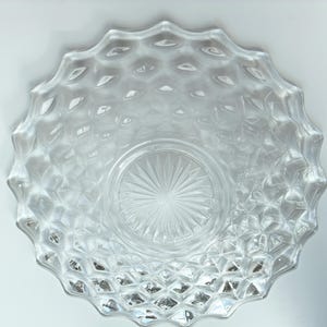 Fostoria American Clear Glass Cake Platter, 10.25" Scalloped Mid Century Serving Tray