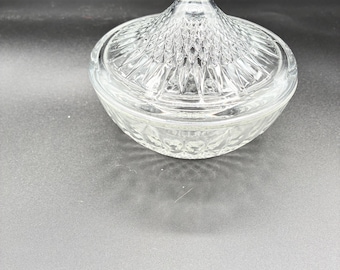 Vintage KIM Indonesia Crystal Cut Candy Dish with Lid