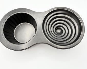 Molde gigante para cupcakes Wilton vintage, molde de aluminio 3D jumbo para pasteles, lata retro para aplastar pasteles