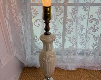 Vintage Table Lamp / Mid-Century Accent Light / Retro Marble Base Lamp