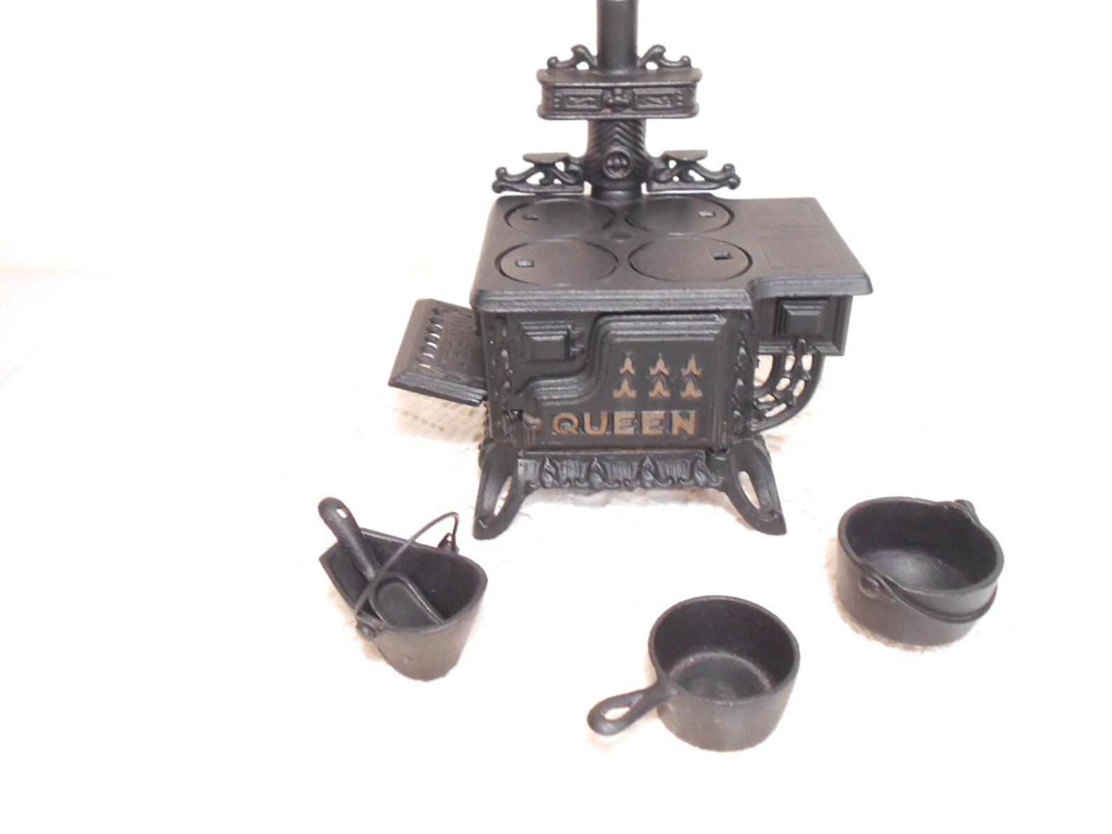 Vintage Queen Toy Cast Iron Stove W/ Accessories Etsy