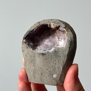 Rainbow Chalcedony Geode with Transparent Stilbite | Pink and Blue Chalcedony | Natural Crystal Geode | Unique Mineral Specimen