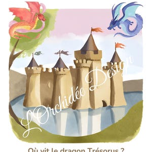 Caccia al tesoro per bambini, tema drago e castello. Età consigliata: 6-7 anni (alcuni lettori). Vai alla ricerca del Tesoro!