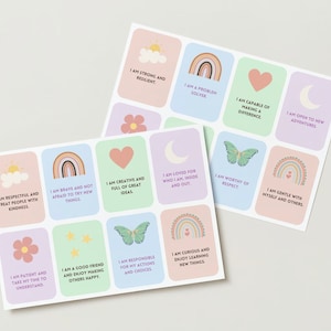 Tarjetas de afirmación para niños, tarjetas con citas positivas, autoestima, confianza, cuidado personal, hechas por maestros, amor propio, descarga instantánea