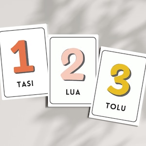 Samoan numbers 1-20 flashcard | Learning Samoan | Counting cards | Printable Number Flashcards | TEACHER MADE