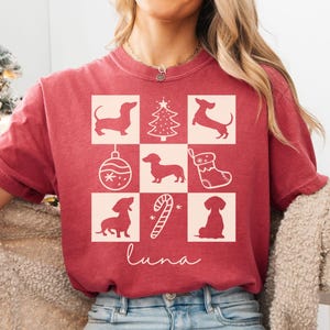 Personalized Dachshund Christmas Shirt Custom Daschund Shirt Daschund Gift Weiner Dog Gifts Dachshund Shirt Weiner Dog Tshirt Xmas Doxie