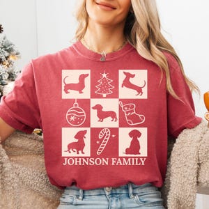 Personalized Dachshund Christmas Shirt Custom Daschund Shirt Daschund Gift Weiner Dog Gifts Dachshund Shirt Weiner Dog Tshirt Xmas Doxie