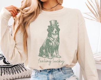 Bernese Mountain Dog St Patricks Day Shirt, St Pattys Berner Tee, Berner Mom Gift, Dog Lover Sweatshirt, Comfort Colors Mountain Dog Hoodie