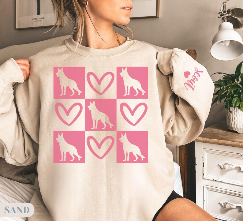 German Shepherd Sweatshirt, Valentine Sweatshirt, German Shepherd Owner, Dog Lover, German Shepherd Mom Sweater, Dog Mom Gift, gift mom hers 画像 7