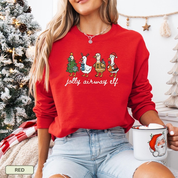 Respiratory Therapist Christmas Sweatshirt, Goose Sweater, RT Christmas Crewneck, RT Shirt, Respiratory Therapy Appreciation, Peds RT Xmas
