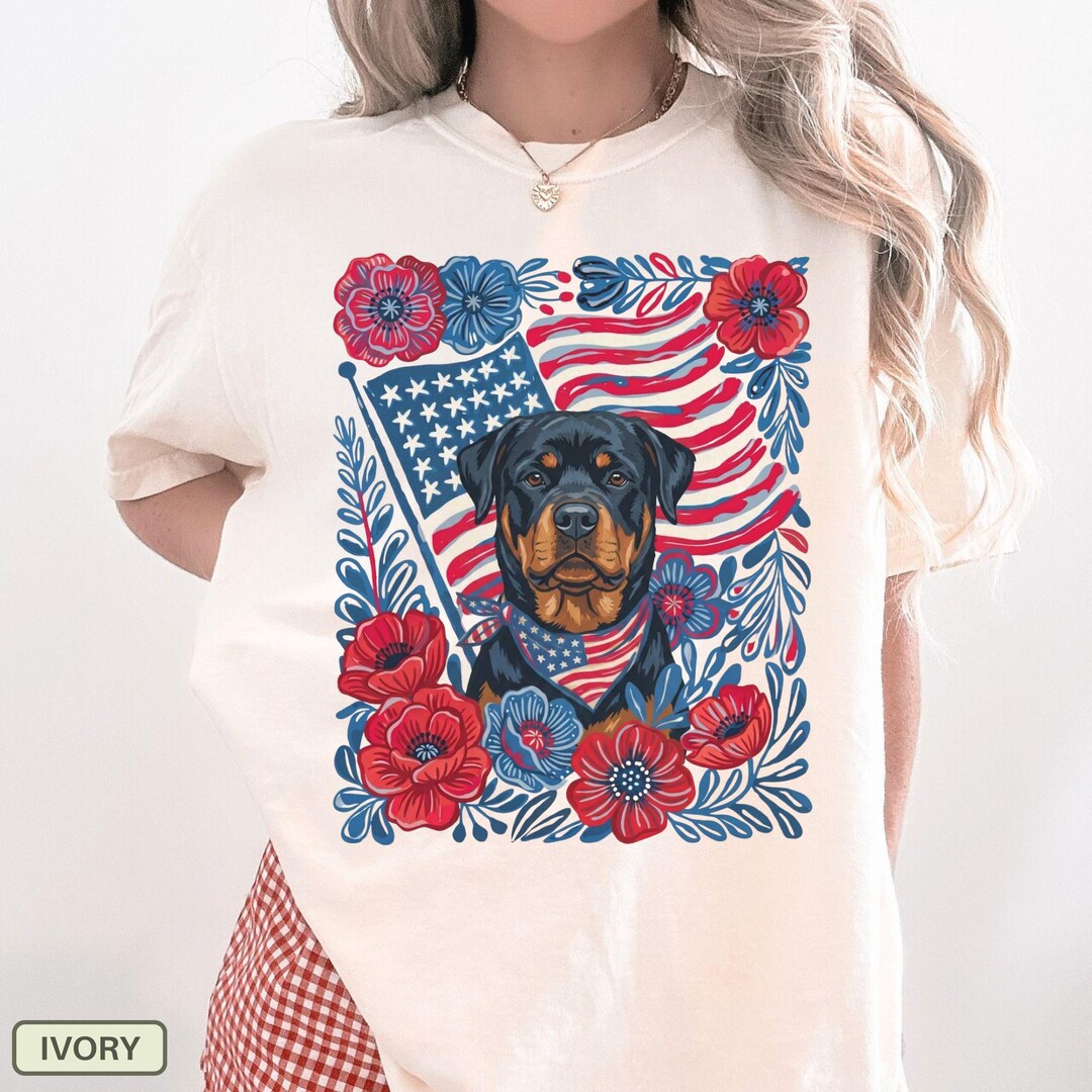 July Rottweiler Rottweiler Shirt, Rottweiler Gifts, Comfort Colors 4th of July Dog ...