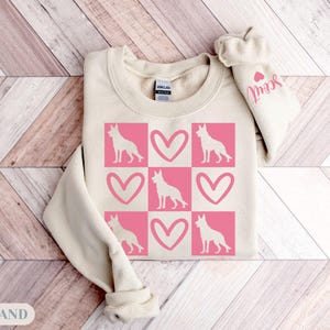 German Shepherd Sweatshirt, Valentine Sweatshirt, German Shepherd Owner, Dog Lover, German Shepherd Mom Sweater, Dog Mom Gift, gift mom hers Sand
