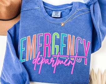 ER Nurse Sweatshirt, Emergency Department ER Crew Sweater, Emergency Room Gift, Ed Nurse Top, Nurse Apparel, RN Gift Emergency Tech Crewneck