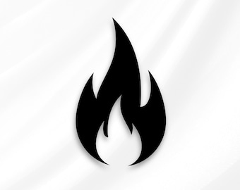 Diseño de llama de fuego en formato SVG y PNG, listo para cortar con Cricut, descarga digital de alta resolución de 4000 píxeles.