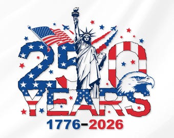 Diseño SVG PNG del 250 aniversario de EE. UU., Semiquincentenario 1776-2026 (Descarga digital)