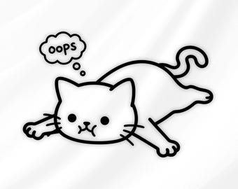 ¡Ups! Gato SVG PNG / Archivo de corte para Cricut Silhouette / Descarga instantánea