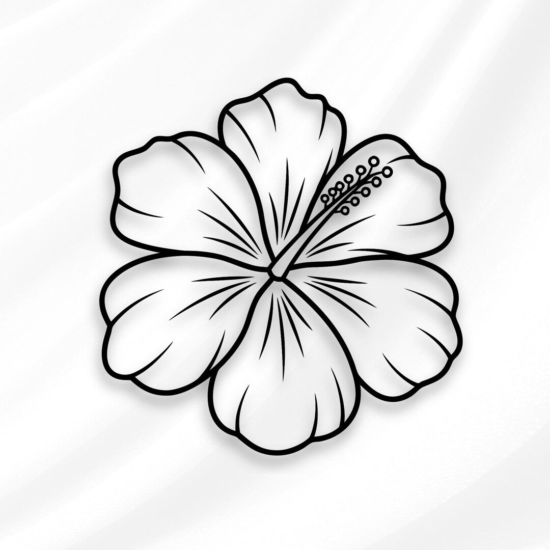 Hibiscus SVG Tropical Flower PNG | Floral Vector Design | Instant ...