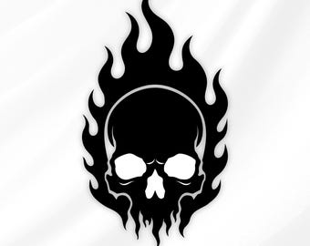 Calavera en llamas SVG PNG / Archivo de corte para Cricut Silhouette / Descarga instantánea