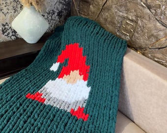 Christmas Gnome Blanket Knitting Pattern: Chunky Knit Tutorial (PDF Pattern)