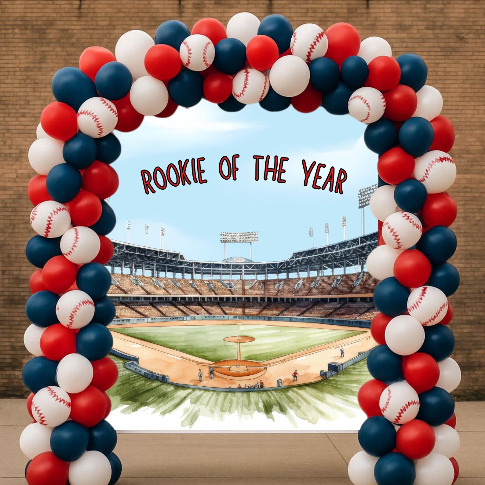 Rookie of the Year Baseball Backdrop | 1st Birthday Party Decor ...