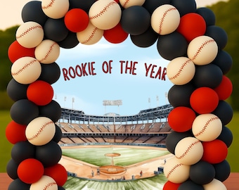 Rookie of the Year Birthday Backdrop | Baseball Party Decor | Digital ...