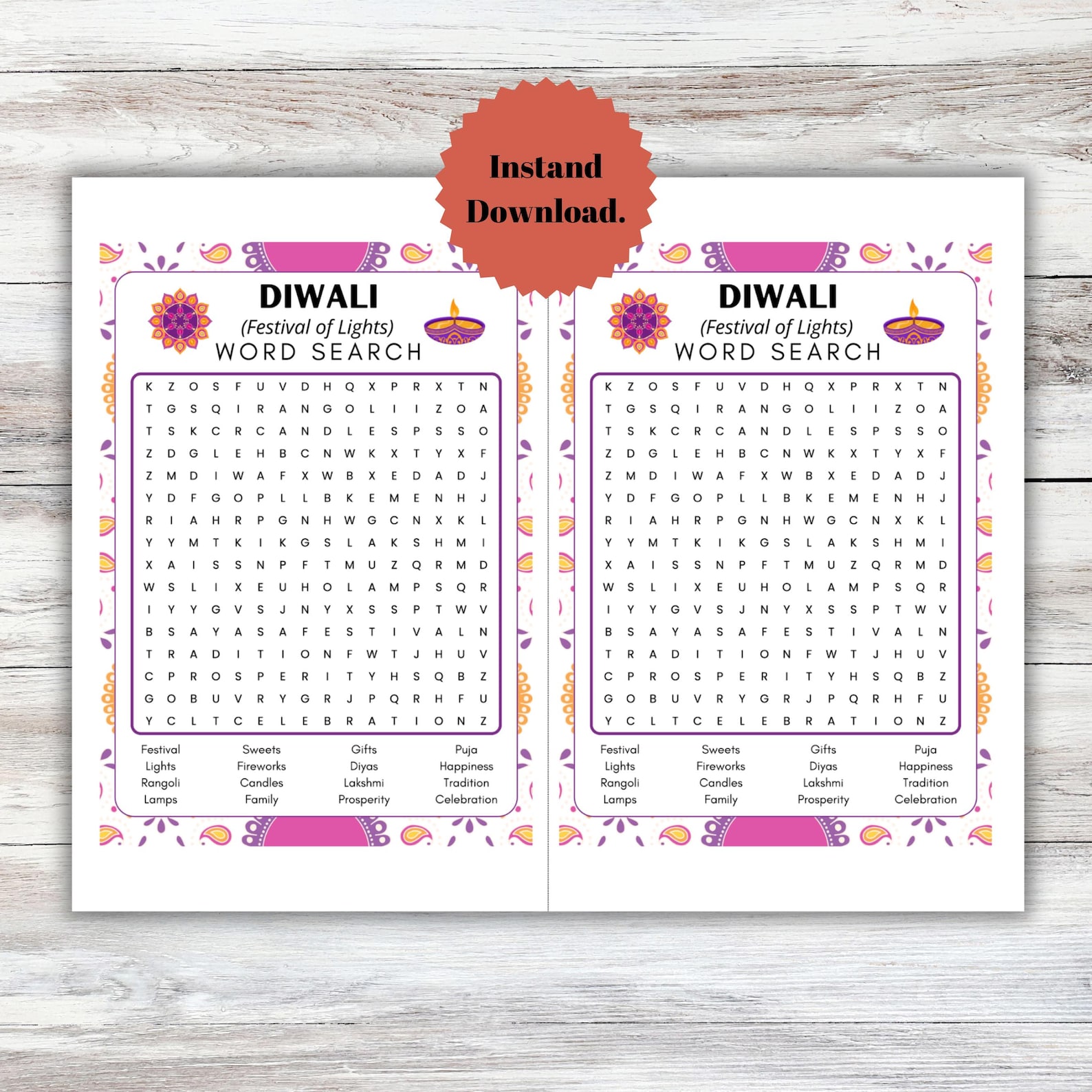 Diwali Word Search – Festival of Lights Activity Worksheet | Cultural ...