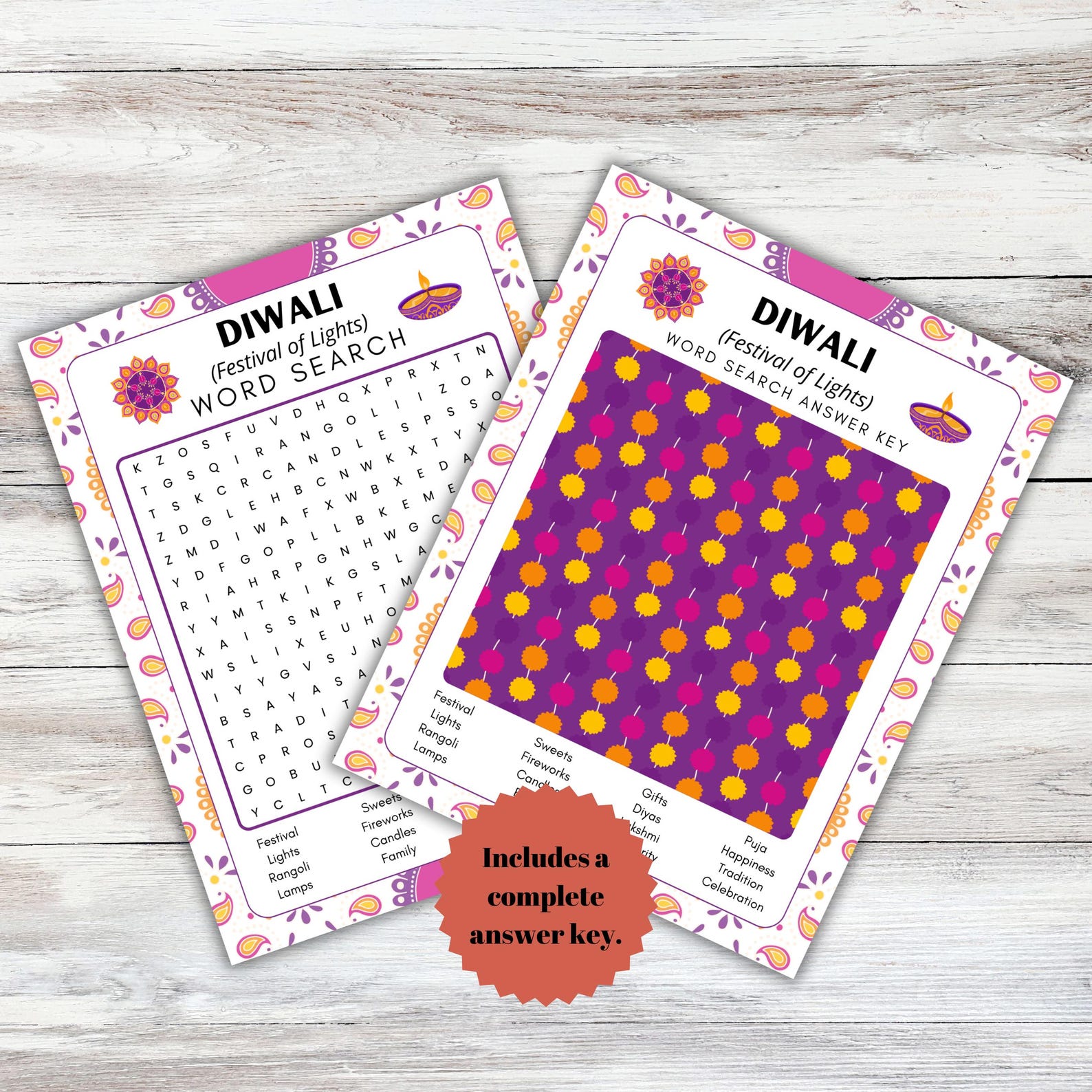 Diwali Word Search – Festival of Lights Activity Worksheet | Cultural ...