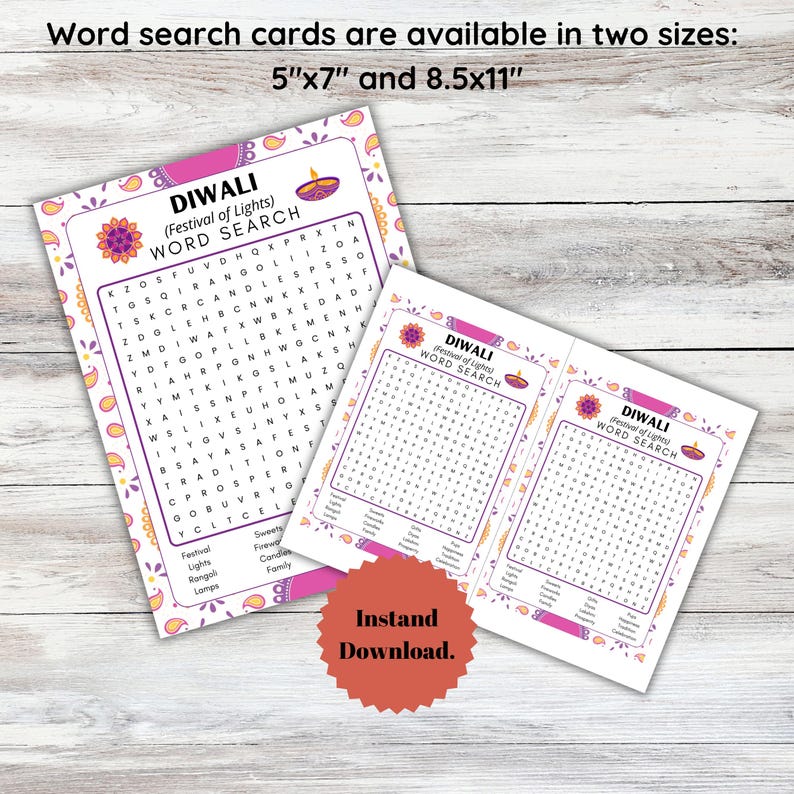 Diwali Word Search – Festival of Lights Activity Worksheet | Cultural ...