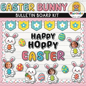 Easter Bulletin Board Printable | Bunny Bulletin Board | Easter egg Bulletin Board | Rabbit | Spring | Activity | Classroom Door Decor