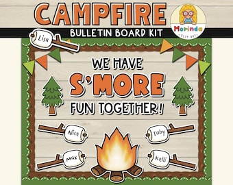 Camping S'mores Bulletin Board, Campfire Summer Camp, End of Year May Classroom Door Decor