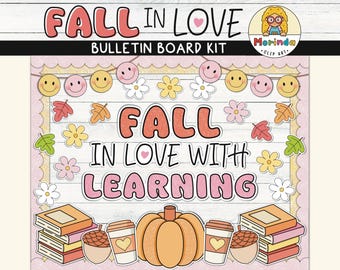 82-teiliges Herbst-Pinnwand-Set ‚Fall In Love With Learning‘ – Mit Ahornblättern, Kürbissen, Bordüren & Klebepunkten