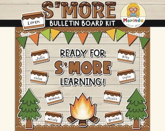 S'mores Bulletin Board Kit Printable, Summer Camping day Theme, Back to School Door Decor