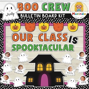 Halloween bulletin board Printable | Classroom Door Decor | Ghost | Name tags | Boo Crew | Fall Bulletin board | October Bulletin board