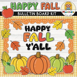 Fall Bulletin Board Printable | Harvest Bulletin board | Pumpkin | Door Classroom decor | Happy Fall Y&#39;All | | Autumn Bulletin board | decor