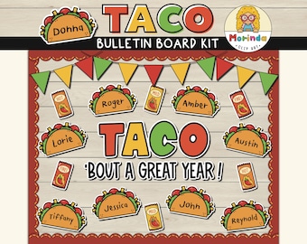 Kit de tablón de anuncios de tacos, decoración de fin de año para la puerta del aula con motivo del Cinco de Mayo.