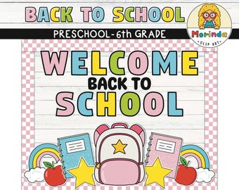 Welcome Back To School bulletin board Printable | Classroom Door Decor kit | School supplies