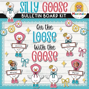 Goose Bulletin Board Printable | Silly Goose Bulletin Board | Back to School Bulletin board | Coquette |Classroom Door Decor | Name tag