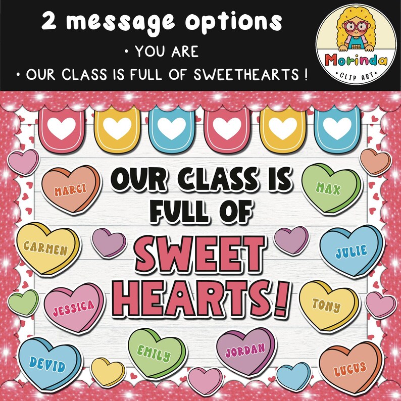 Valentine's Day Bulletin Board Printable | Candy Hearts | Sweethearts ...