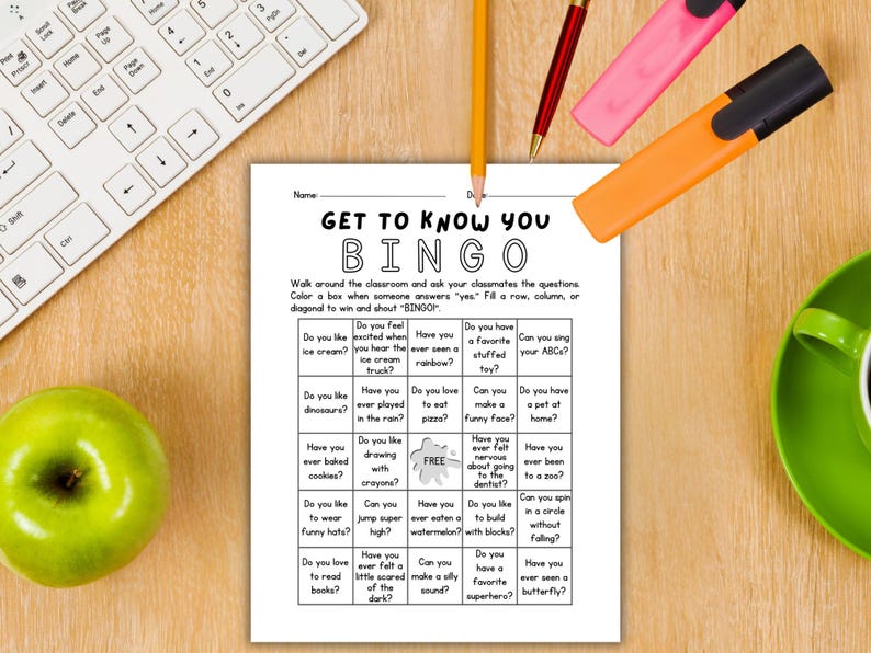 Get to Know You Bingo Mingle Bingo Icebreaker Game Bingo Find Someone ...