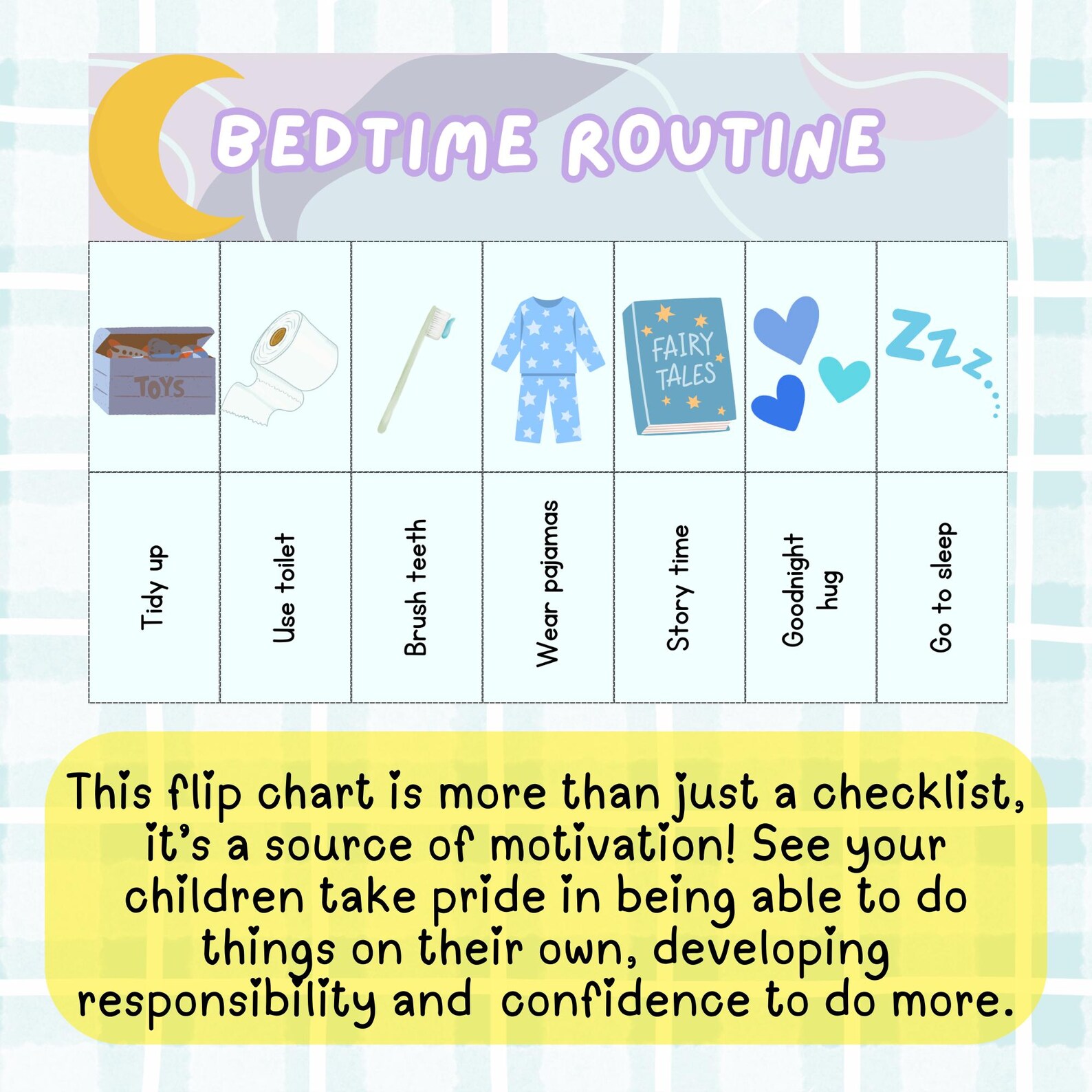 Kids Daily Routine Flip Chart, Toddler Reward Chart for Easy Schedules ...