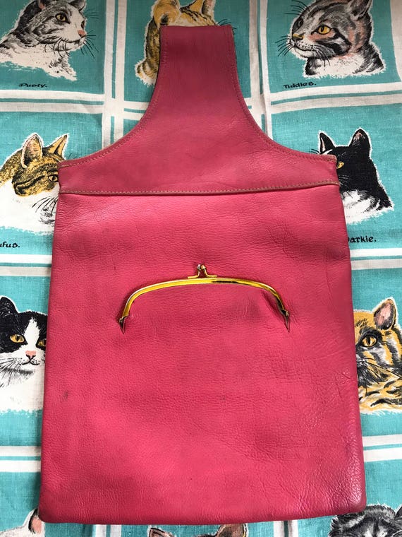 Vintage 1960's Cashin Carry pink leather handbag B