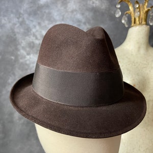 Vintage 1950's brown Borsalino stingy brim size 7 image 1