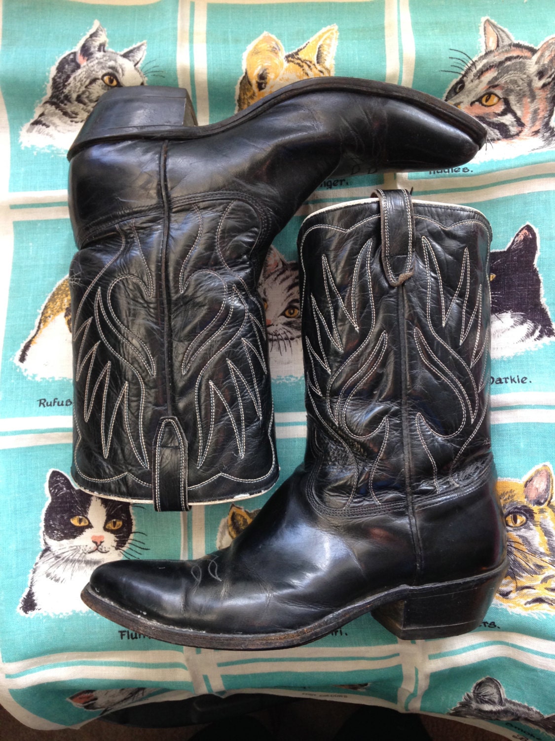 Vintage Boots 1960's Black Acme the Ace of Spades 60's - Etsy