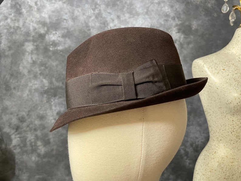 Vintage 1950's brown Borsalino stingy brim size 7 image 4