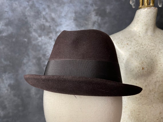 Vintage 1950's brown Borsalino stingy brim size 7 - image 3